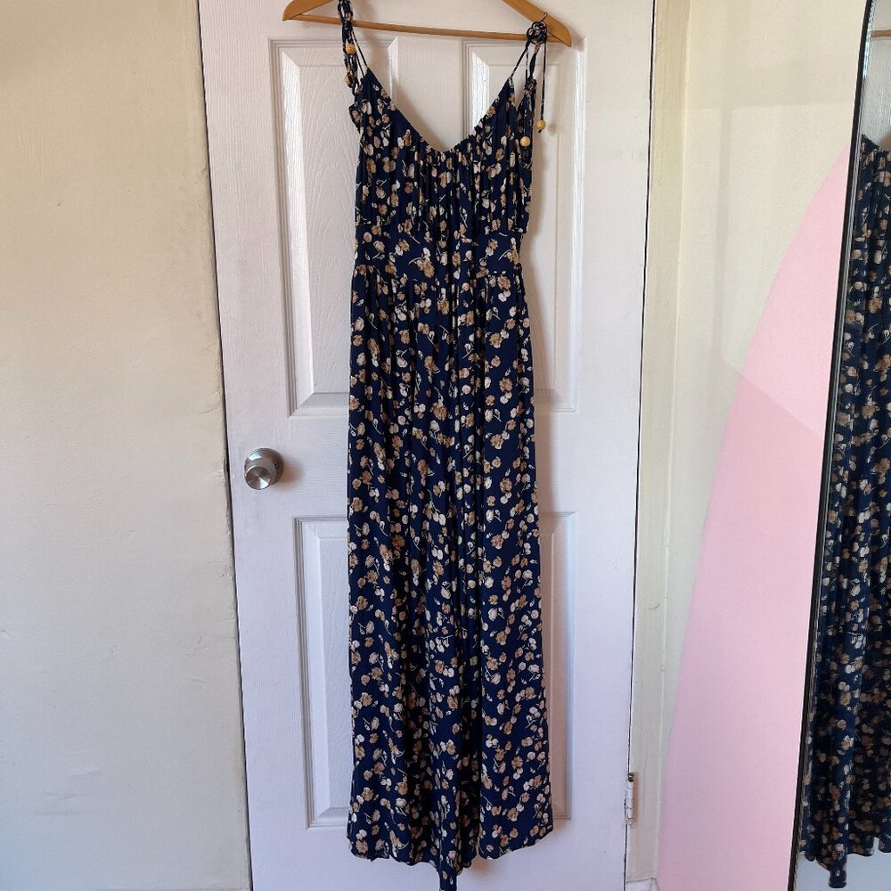 Natural Life Navy Floral Jumpsuit